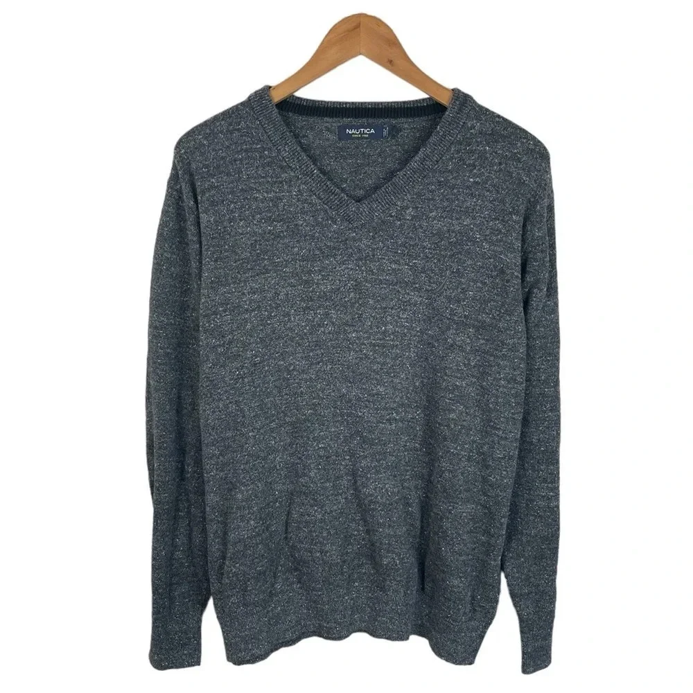 B17 Men’s Nautica Business Casual Pullover V Neck Sweater L